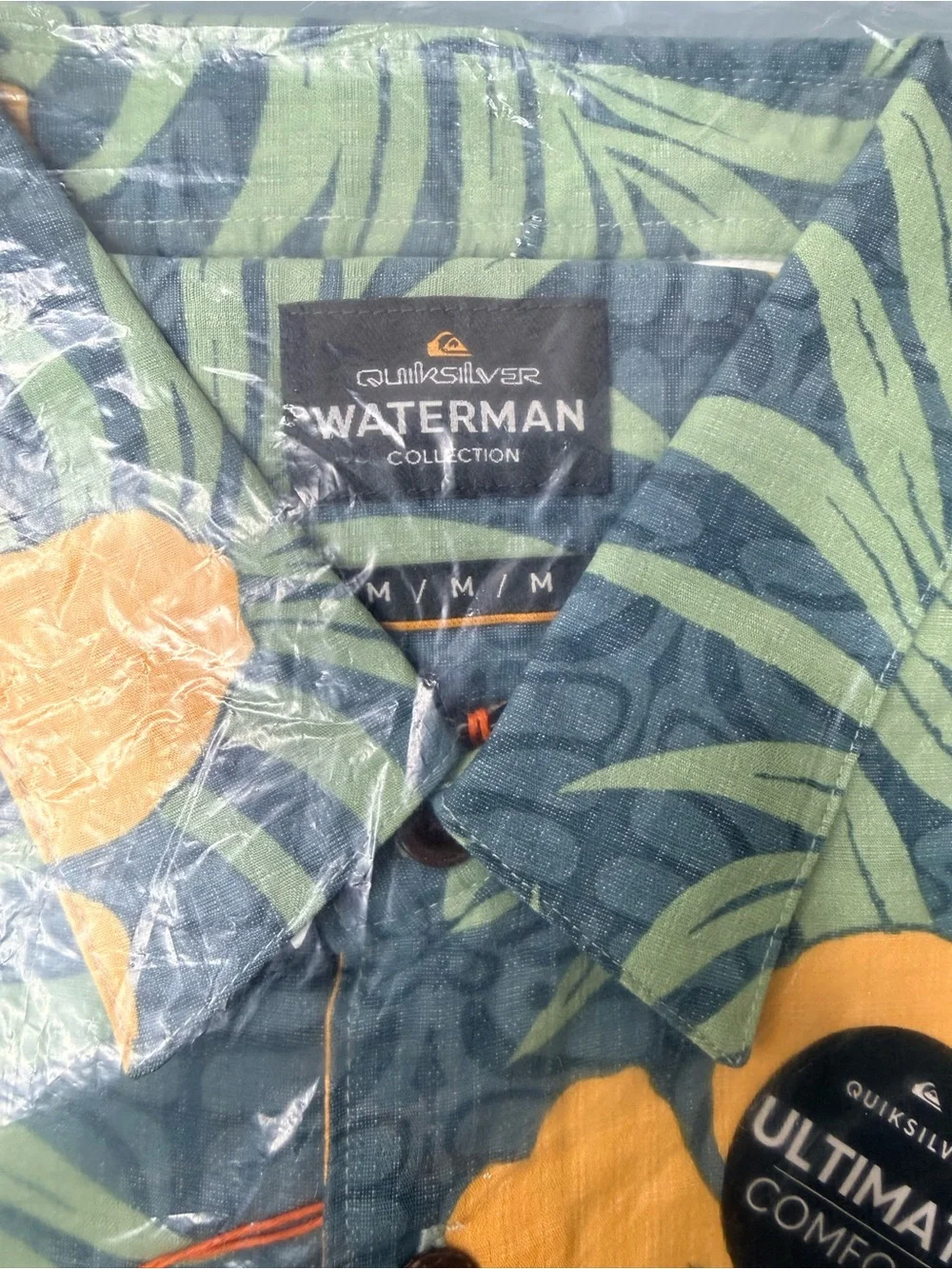 Quiksilver Waterman Full Bloom Shirt Men’s M Indian Teal Tropical Floral NWT FA2